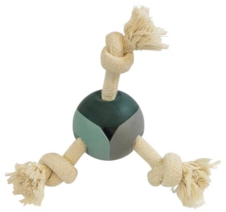 Nobby Vollgummi Ball mit Knotenseilen Ball: 8 cm, Seile: 24 cm