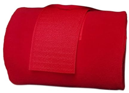 Zxpjkyu 4 Pezzi Fasce per Zampe di Cavallo Fasce per Zampe Fasce in Pile Ispessite Fasce di Protezione per Zampe Protezioni per Zampe per Bestiame da Corsa, Rosso