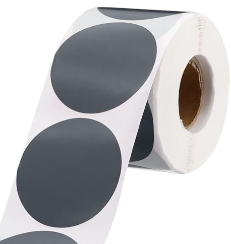 QUARKZMAN 500 Stück Klebepunkte Bunt, 50mm Runde Punktaufkleber, Selbstklebende Markierungspunkte Etiketten, Punkt Aufkleber für Schule, Büro, Kalender, Karten (Grau, 1 Rolle)