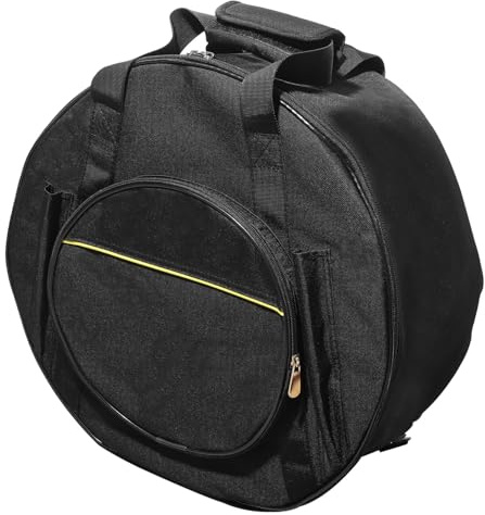 14 Zoll Snare Drum Koffer mit Schultergurt und Tragegriffen | Schwarz, Polyester Ausführung mit Außentasche und Verstärkten Schnallen, Glatte Reißverschlüsse