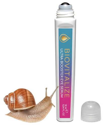 BioVitalize Siero Contorno Occhi Antirughe con Acido Ialuronico e Bava di Lumaca, Roll-on Idratante Anti Borse e Occhiaie 10 ml