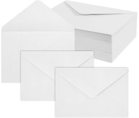 100 stycken kuvert kraftpapper, 19 × 13 cm kraftpapperskuvert, vita kuvert utan fönster för brev, gratulationskort, inbjudningar, födelsedagskort, julkort