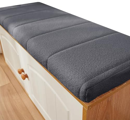 AQIGR Coussin Banc Interieur, Antidérapant Coussin Banquette en Mousse Épaisse avec Housse Amovible, Assise Coussins pour Terrasse, Cuisine, Salle à Manger(Gris foncé,80x50cm/31x20in)