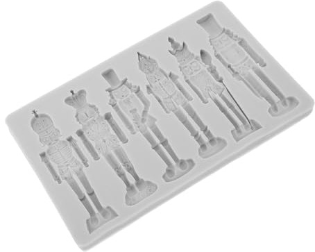POPETPOP Stampo in Silicone Antiaderente Schiaccianoci Natalizio per Biscotti e Decorazioni Fai da Te, Motivo Soldato Dettagliato per Pasticceria e Artigianato, per Feste di Natale