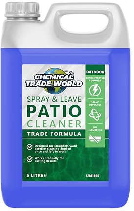 Chemical Trade World - Spray & Leave Path & Patio Cleaner 5L Concentrate - Outdoor Cleaner for Patios, Paving, Decking & Driveways - Tackles Algae Marks & Mould Stains