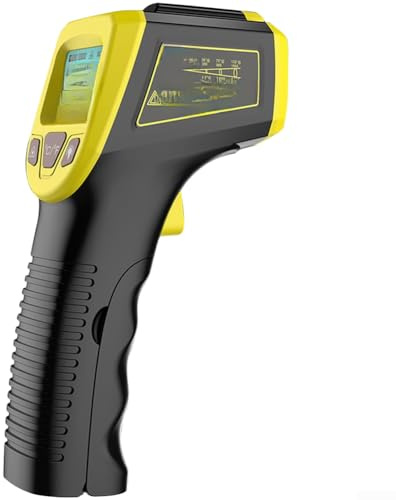 Infrared Thermometer, 1-Pack, Digital BBQ Industrial Meter, -50 to 600C Range, Data Hold Auto Off, Cooking HVAC Repair(Greenish-yellow)