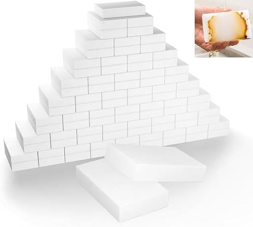 20 st magiskt svampsuddgummi, multianvändning repfri vit melamin skumskursvamp för djuprengöring – kök, disk, bad, skor, väggar, fläckborttagare (10 x 6 x 2 cm)