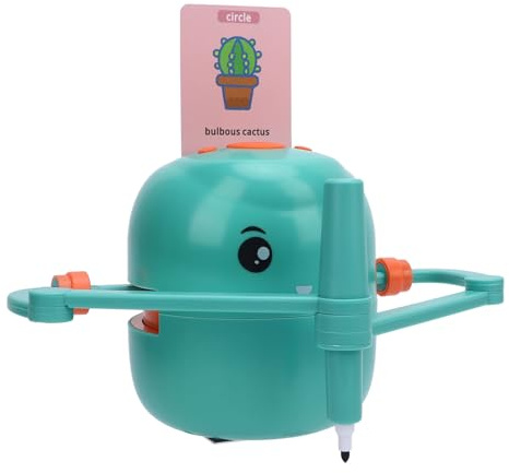 Zunate Pädagogischer Intelligenter Zeichenroboter, Interaktive Mal-Lernmaschine für über 5 Jahre mit 252 Karten und Aquarellstiften (hellgrün)