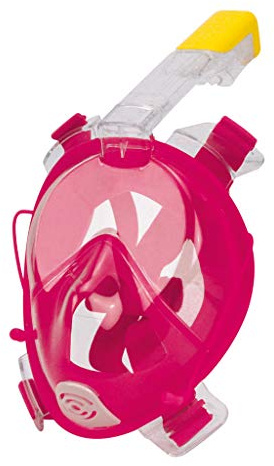 Alert 7720008 – Maschera da sub, pieno maschera, maschera per immersioni con Anti Fog e Anti Perdita di tecnologia e 180 gradi Campo Visivo Per Bambini, rosa