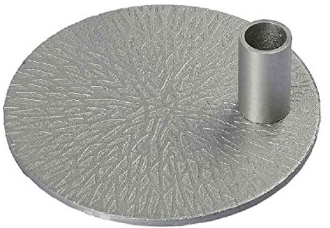 Kerzenleuchter für ganz dünne Kerzen Ø 13 mm auf Sternplatte mit Kerzentülle in Silber