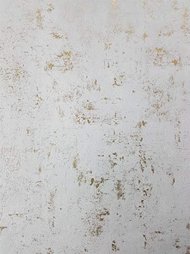 Industrial Stone Concrete Wallpaper Metallic White Gold Vinyl Paste Wall from YöL