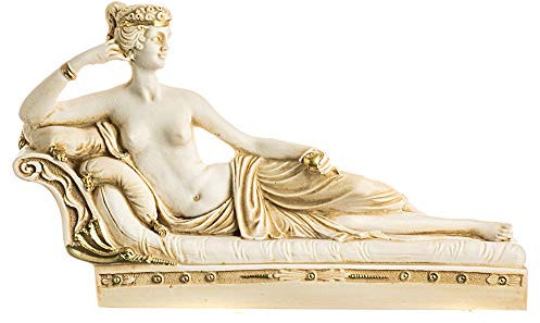 BeautifulGreekStatues Venus Victrix Pauline Bonaparte Canova Statue Figur Skulptur Alabaster Goldton Handgemachte Artefakte Altgriechisch