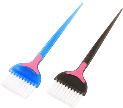 minkissy 2Pcs Hair Color Brush Professional Hair Dye Brush Salon Bleach Tinting for Tint Dying Coloring Applicator Dying (Blue+Black)