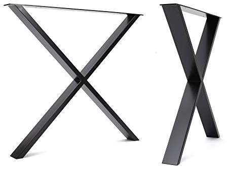 The Hairpin Leg Co. X-Frame Metal Table Legs, 71 x 78cm, Black