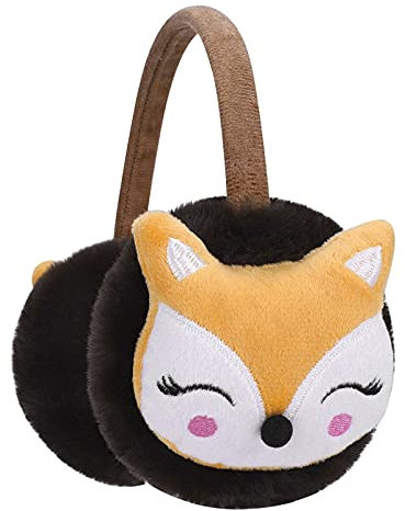 RUIXIA Ohrenschützer Flauschig Süße Fuchs Design Winer Warm Ohrenwärmer Kopfbedeckungen Earmuffs Plüsch Ohrenschützer Kälteschutz Ohrband Warmhalten Accessoire Outdoor für Mädchen Jungen Damen