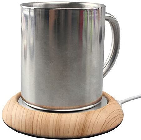 Exquisite Wooden USB Heated Metal Coaster Used for Coffee, Tea and Milk, Maximum Heating Temperature 70-80, Power 5W, Operating Voltage 5V, 1000mA (A)
