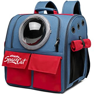 Galatée Mochila para Gatos, Mochila para Mascotas Mochila De Burbujas para Llevar Gatos, Mochila para Mascotas con Cápsula Espacial Ventilada, Mochila De Viaje para Perros Pequeños(Azul)