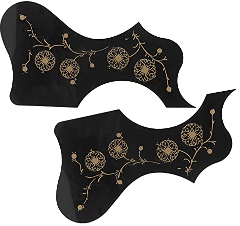 Gitarren-Pickguard-Set, schöne Muster, helle Farbe, Akustikgitarre-Pickguard-Zubehör Gitarrenschutz Gitarrenschutz-Ersatz für Anfänger für Profis(Schwarz)