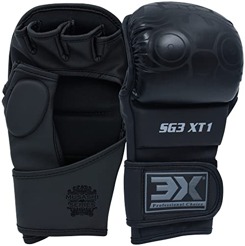 3X Sports Guanti MMA, Sparring Grappling, Muay Thai, Guanti a palmo aperti per uomini e donne, Combattimento Combattimento Arti marziali miste Guanto da boxe Gabbia Guanto da kickboxing