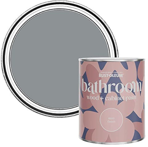Rust-Oleum Grey Moisture Resistant Bathroom Wood and Cabinet Paint in Matt Finish - SLATE 750ML