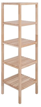 Kingwudo® Solid Wood Birch Shelf 2-tier 3-tier 4-tier 5-tier Shelf Unit Bookcase Bookracks Standing Floor Shelf Storage Shelf Organizer for Living Room Kitchen Bathroom (5-tier Shelf Unit)