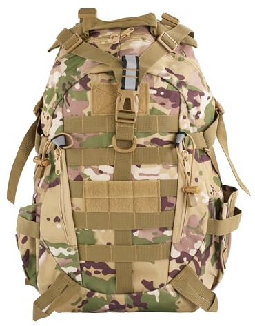 aiGear Tactical Backpack for Men, 25L Military Backpack, 3-Day Bug Out Bag for Camping Hiking Hunting with Molle System Army Daypack (25L Camo)