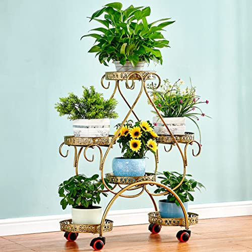 ASHILD Pflanzenständer, Metall, für den Innen- und Außenbereich, mehrere 6 Ebenen, hohe Eck-Blumentopfhalter, Ständer, Regal, Eisen, abgestufte Pflanzregale für Terrasse, Wohnzimmer, Garten, Balkon