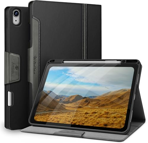 Antbox Case for iPad Air 13 Inch M4/M3/M2 (2026/2025/2024), Black | PU Leather, Built-in Pencil Holder, Auto Sleep/Wake Function, Multi-angle Stand, Pencil Pro/USB-C Compatible
