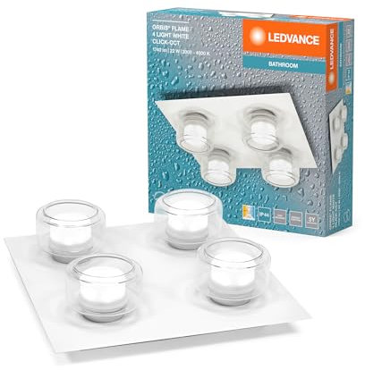 LEDVANCE ORBIS Flame lampada da parete e soffitto con LED, bianco, 22W, 1400lm, 3000/4000K,(bianco freddo e bianco caldo), protezione IP44 contro corpi estranei e spruzzi d'acqua