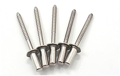 Alu Blindniete Großer Kopf,Große Flanschnieten, Nieten mit geschlossenem Ende, Hohlniete aus Edelstahl 304/402, M3,2, 4,0, 4,8 mm * 6, 8 Stück(4x12)
