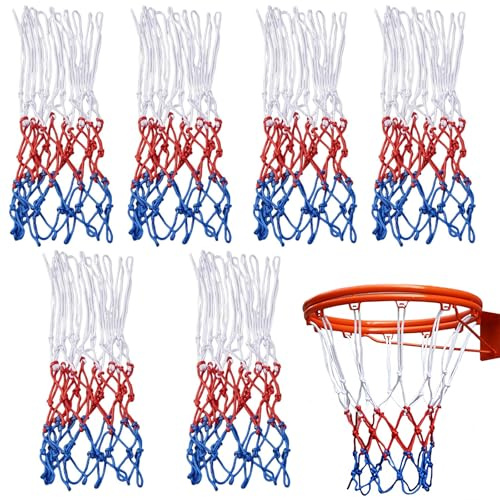 6 PCS Portable Heavy Duty Basketball Net Replacement for Indoor or Outdoor Rims