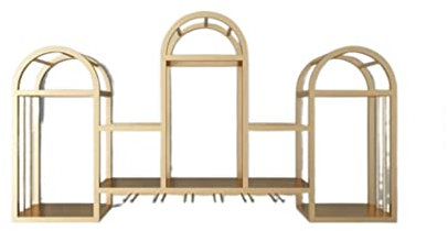 IWENZHKPA Weinregal Flaschenregal Wandhalterung Weinregal Weinflasche Schmiedeeisen Regal Gläser Kelchhalter Home Bar Dekoration Weinhalter Weinflaschenhalter(A-Gold)