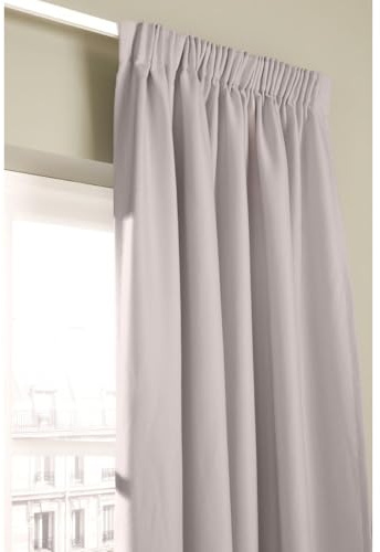 Moondream ThermActiv® Thermovorhang Winter+Sommer | Patentierte Technologie | EU Herstellung | Faltenband | Grau MC17 | 130B x 250H cm