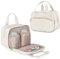 Fasrom Wearable Breast Pump Bag with Cooler Compatible with Momcozy, Medela and Elvie Pumps, Portable Pump Carrying Case for Working Moms, Beige