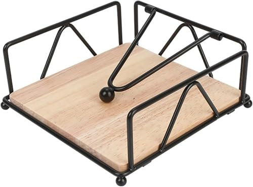 Servilletero SVUPUE, soporte para toallas de papel cuadrado de metal negro, estilo Modern-Industrial