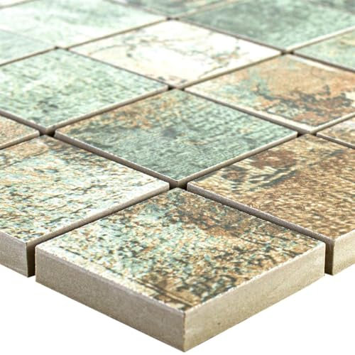 Keramik Mosaik Fliese Moonlight Braun Grün 47 Bad Küche Wand Boden Badezimmer WC