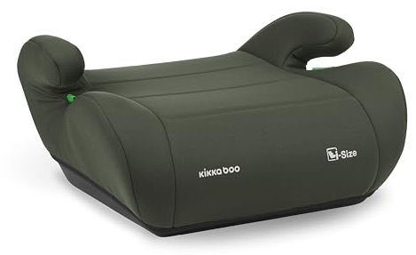 KikkaBoo i-UP Rialzo auto per bambini, i-Size, 125-150 cm, Seggiolino auto Gruppo 3, da 7 a 12 anni, da 22 a 36 kg, Rialzo auto, Facile installazione con cintura, Verde militare