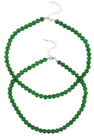 WRITWAA 2 St Gröna Pärlhalsband Halskedja Grönt Handgjort Halsband Glaspärlesmycken Pärlchokerhalsband Grönt Chokerhalsband Gröna Glaspärlor Glaspärlchoker Gröna Smycken