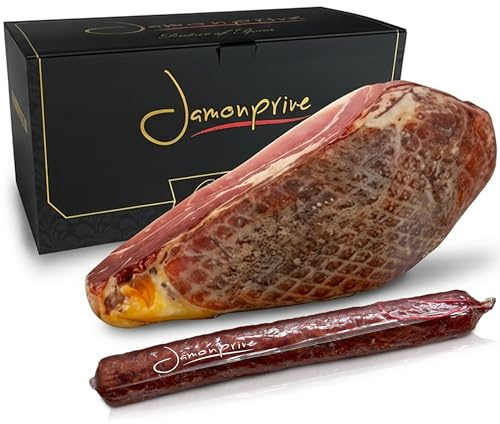 Jamon Serrano Deshuesado 1 Kg con Chorizo Ibérico – Sabor Tradicional Curado – Para Tapas, Regalos y Cesta Embutidos Para Regalar | Mini Jamón Serrano – Jamón Deshuesado