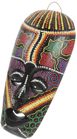 ARTSEWPLY African Tribal Mask Wall Sculpture Hand Carved Wooden Mask Ornament 12x20cm Decorative Decor for Home and Outdoor Wall Decoration Assorted style