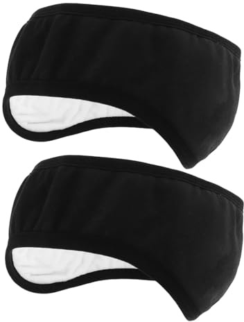 2 Stück-pack Geräuschdämpfender Gehörschutz aus Baumwollstoff, Schwarz | Ohrenschützer Schlafen, Verstellbarer Schlaf Ohrenschützer mit Geräuschreduzierung, für Damen und Herren