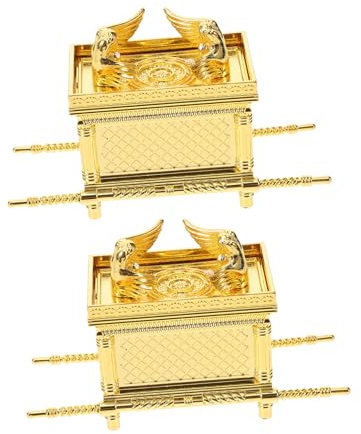 FCXDMY 2 Piezas de Estatua Religiosa del Pacto del Arca de Oro, Figuras históricas de Modelo judaico de Israel para Adorno de Escritorio, decoración del hogar de la Iglesia con Significado Espiritual