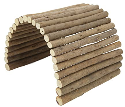 Akozon Biegsame Brücke für Kleintiere, Meerschweinchen, Frettchen, Igel, Chinchillas, Holzbrücke – Dekor – 1 Stück (15 * 60CM)