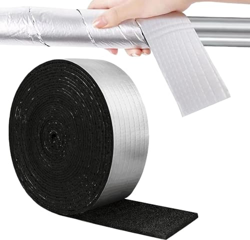 Isolierung Kanal, 10 M X 5 Cm Rohrisolierung Selbstklebend, Rohrisolierung Schaumstoff, Heizungsrohr Isolierung Zum Wickeln, Isolierband Für Rohrschutz Verhindert Einfrieren Innen-Außenbereich