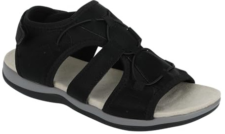 ARGELAN Sandali da donna senza lacci, comodi, con punta aperta, supporto per arco plantare, comodi, leggeri, estivi, camminate, trekking, estate, spiaggia, Nero , 40 EU
