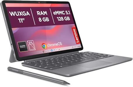 Lenovo Chromebook Duet Gen 9-11 WUXGA Táctil + Lápiz Incluido (MediaTek Kompanio 838, 8GB RAM, 128GB Emmc, ChromeOS) Gris QWERTY + 3 Meses Google AI Pro con Gemini Pro y 5TB