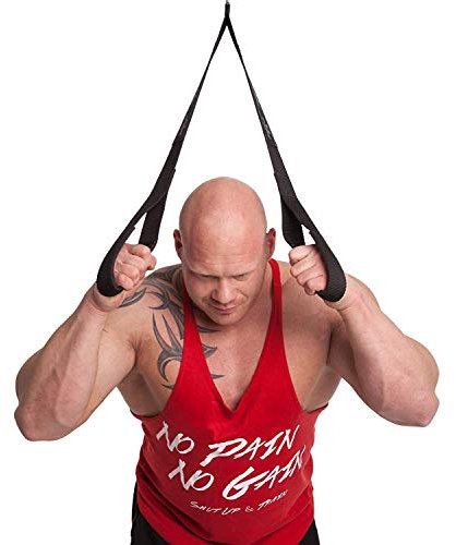 C.P. Sports Griffschlaufen Trizepsseil, Trizepsband, Schlaufen Bizeps Trizeps Training, Bodybuilding, Kraftsport (G14-Leder-70cm)