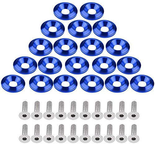 Qiilu QL05193 20Pcs Kit paraurti in alluminio/parafango parafango motore Bay Dress Up Kit(Blue)