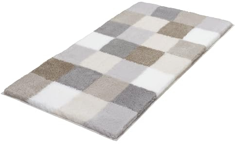 Kleine Wolke Badteppich Caro Kaschmirfarben 60 x 105 cm | OEKO-TEX zertifiziert, rutschhemmende Unterseite, für Fußbodenheizung, maschinenwaschbar, 100% Polyacryl