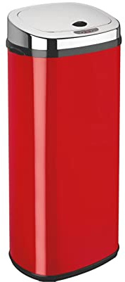 Dihl Rectangle 50L Stainless Steel Auto Sensor Kitchen Waste Dust Bin Automatic Motor RED